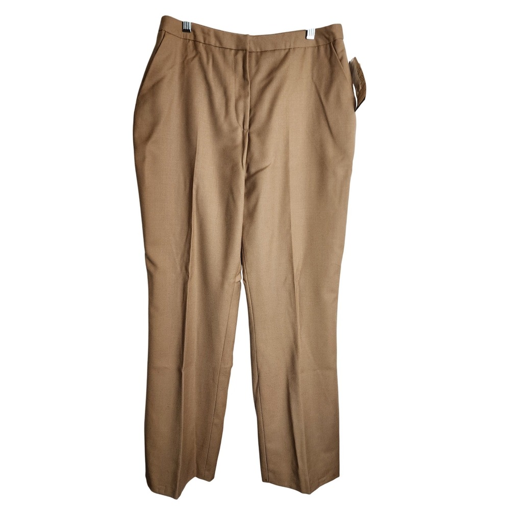 David n Tan Brown 100% Pure New Wool Straight Leg Dress Pants lined Size 12